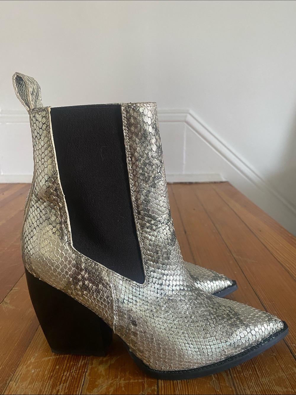 All Saints Metallic Snake Print Ria boot - Picture 7 of 12